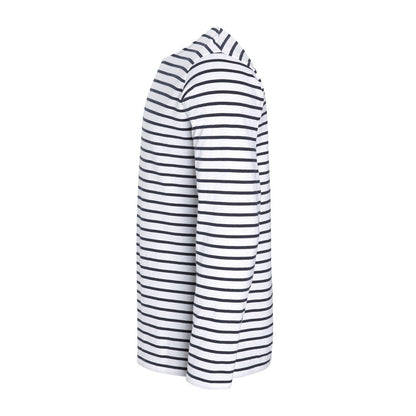 White-Navy - Side - SOLS Mens Marine Long Sleeve Stripe T-Shirt
