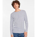 White-Navy - Lifestyle - SOLS Mens Marine Long Sleeve Stripe T-Shirt