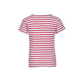 White-Red - Side - SOLS Childrens-Kids Miles Striped Short Sleeve T-Shirt