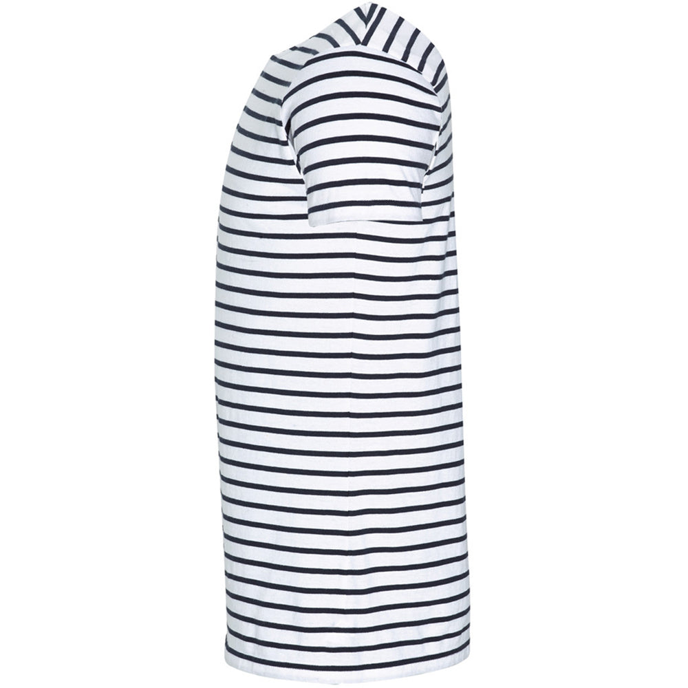 White-Navy - Side - SOLS Mens Miles Striped Short Sleeve T-Shirt