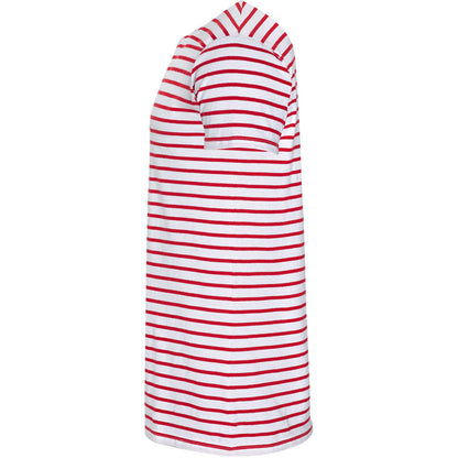 White-Red - Side - SOLS Mens Miles Striped Short Sleeve T-Shirt