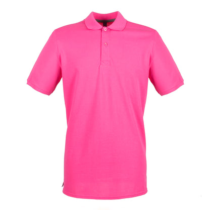 Fuchsia - Front - Henbury Mens Modern Fit Cotton Pique Polo Shirt