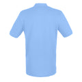 Mid Blue - Back - Henbury Mens Modern Fit Cotton Pique Polo Shirt
