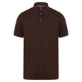 Chocolate - Front - Henbury Mens Modern Fit Cotton Pique Polo Shirt