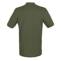 Olive - Back - Henbury Mens Modern Fit Cotton Pique Polo Shirt