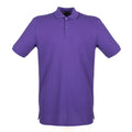 Purple - Front - Henbury Mens Modern Fit Cotton Pique Polo Shirt