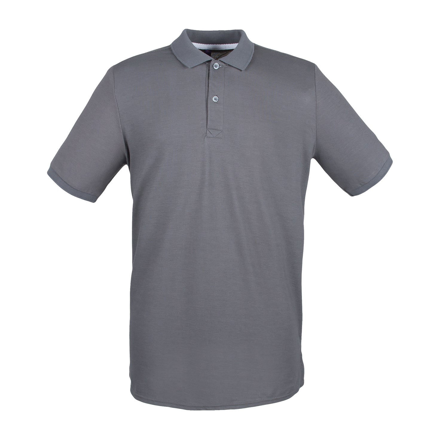 Steel Grey - Front - Henbury Mens Modern Fit Cotton Pique Polo Shirt