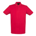 Vintage Red - Front - Henbury Mens Modern Fit Cotton Pique Polo Shirt