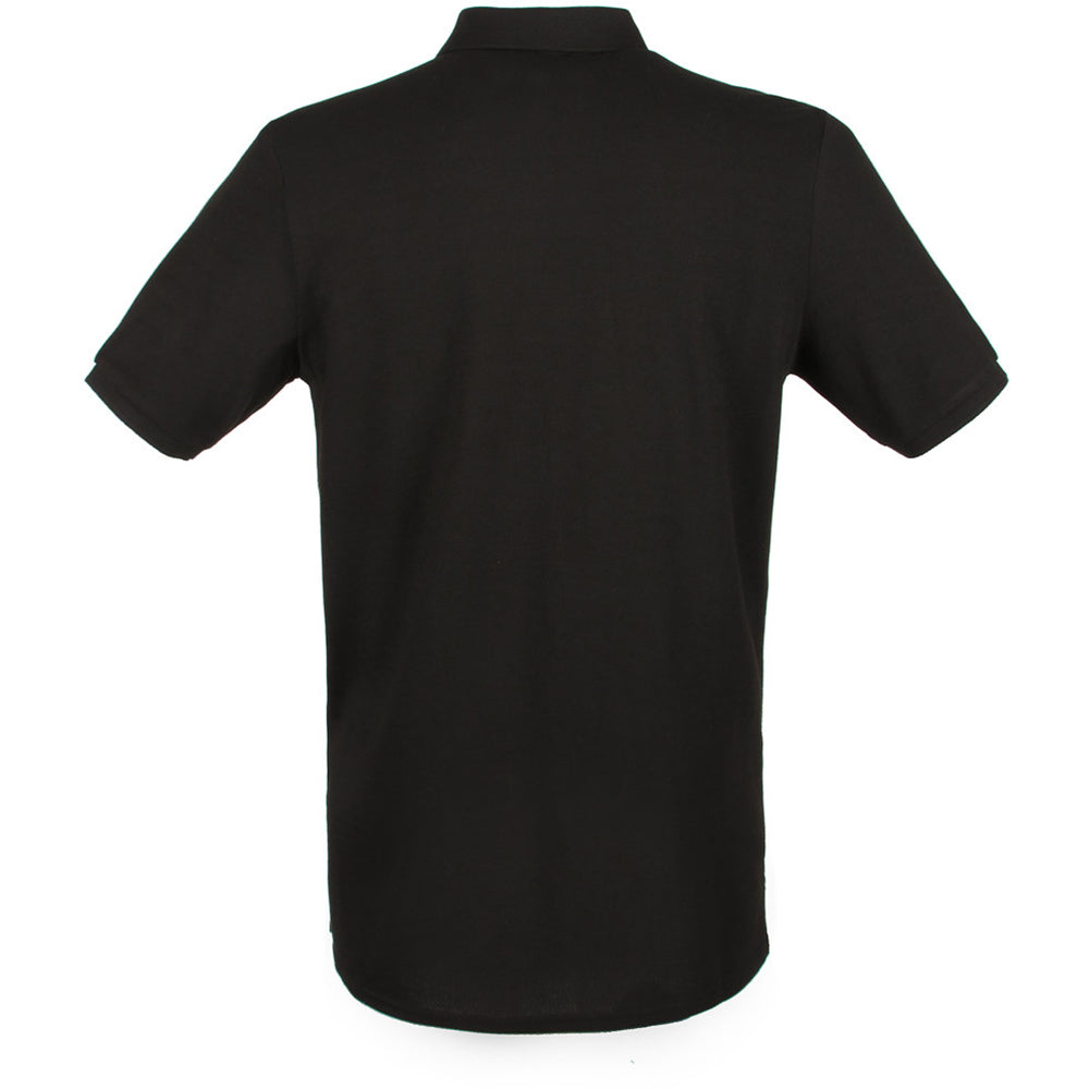 Black - Back - Henbury Mens Modern Fit Cotton Pique Polo Shirt