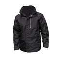 Black - Front - Result Mens Waterproof Denim Textured Rugged Jacket