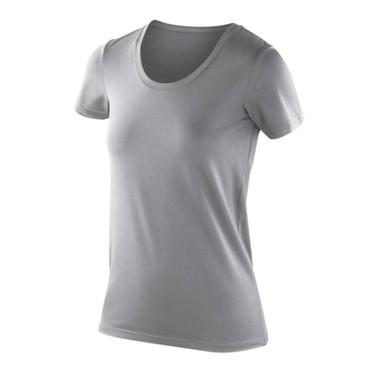 Cloudy Grey - Front - Spiro Womens-Ladies Impact Softex Short Sleeve T-Shirt