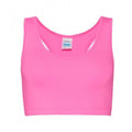 Electric Pink - Front - AWDis Just Cool Womens-Ladies Sleeveless Girlie Sports Crop Top