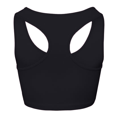 Jet Black - Back - AWDis Just Cool Womens-Ladies Sleeveless Girlie Sports Crop Top