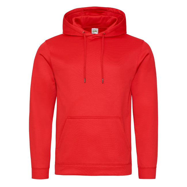 Fire Red - Front - AWDis Adults Unisex Polyester Sports Hoodie