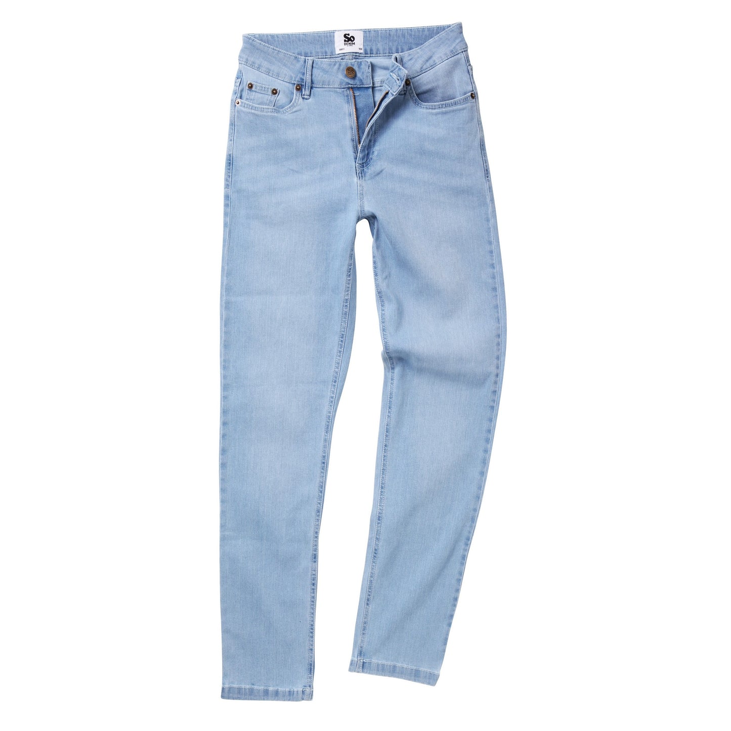 Light Wash - Front - AWDis So Denim Womens-Ladies Katy Straight Leg Jeans