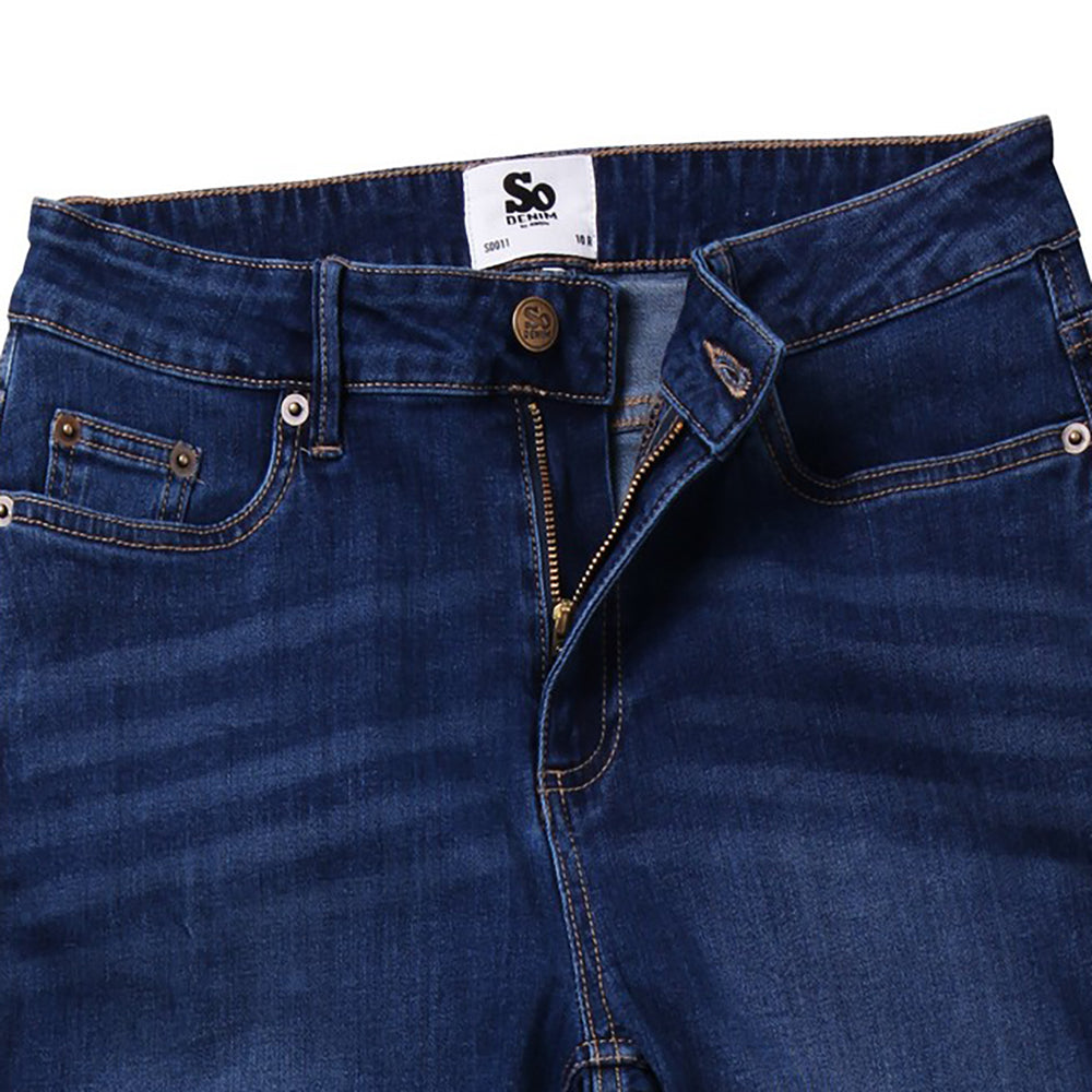 Dark Wash - Side - AWDis So Denim Womens-Ladies Katy Straight Leg Jeans