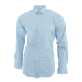 Sky Blue - Front - Brook Taverner Mens Pisa Long Sleeve Slim Fit Shirt
