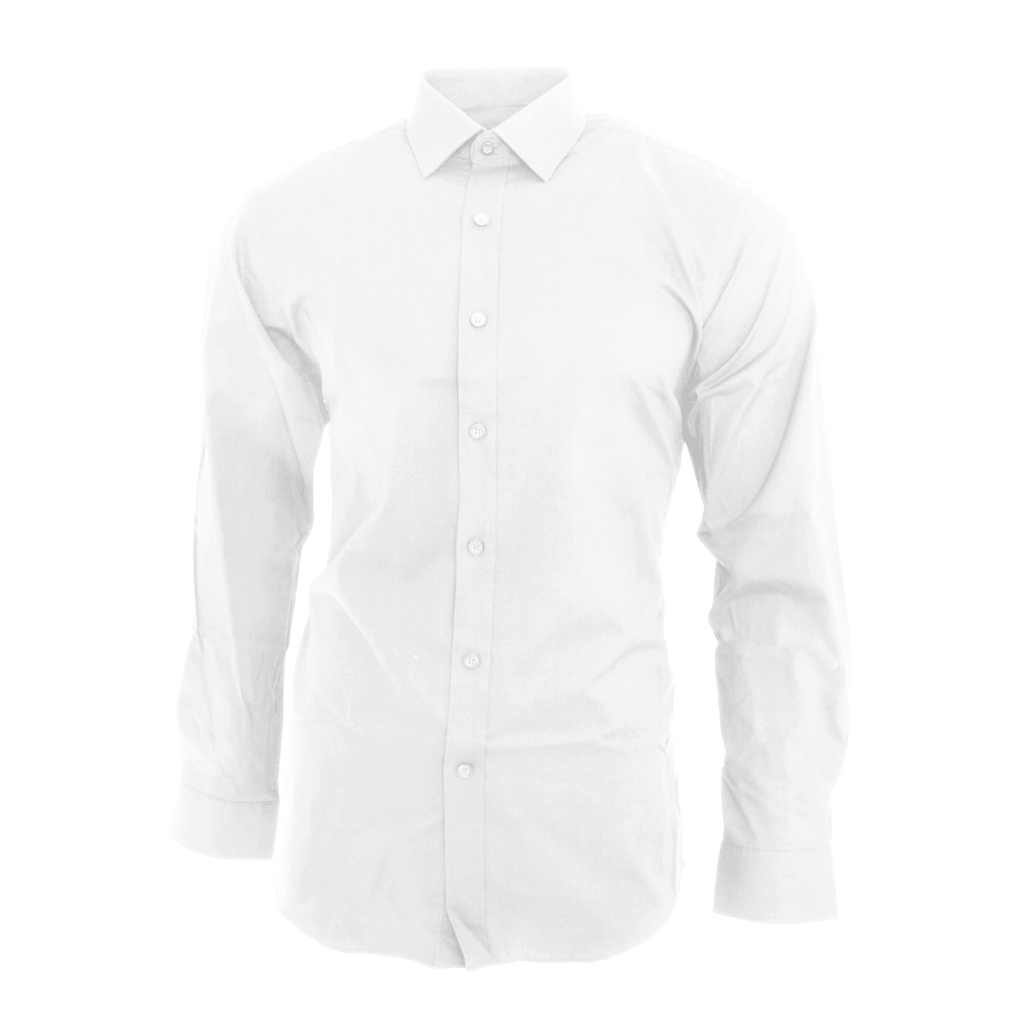 White - Front - Brook Taverner Mens Pisa Long Sleeve Slim Fit Shirt