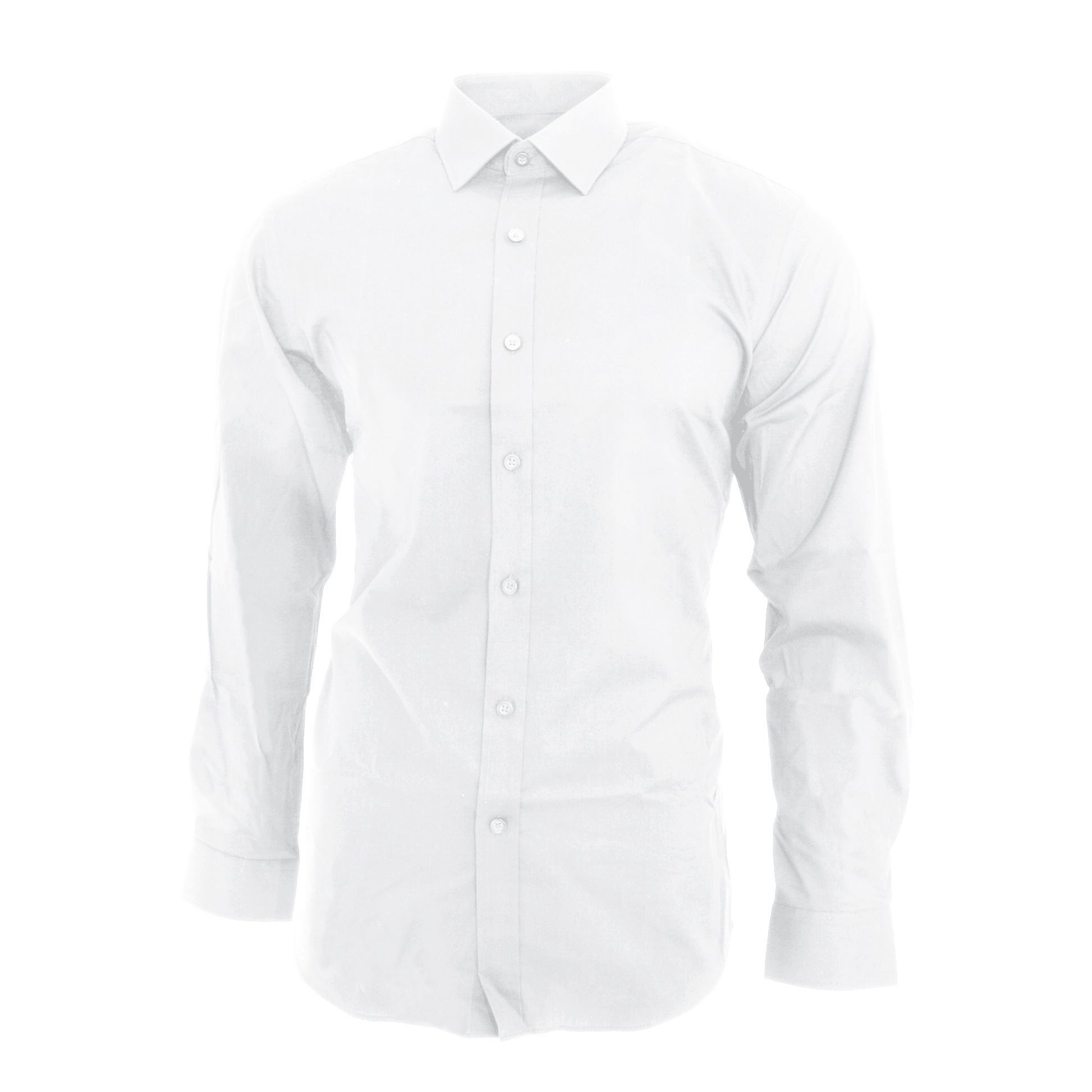 White - Front - Brook Taverner Mens Pisa Long Sleeve Slim Fit Shirt