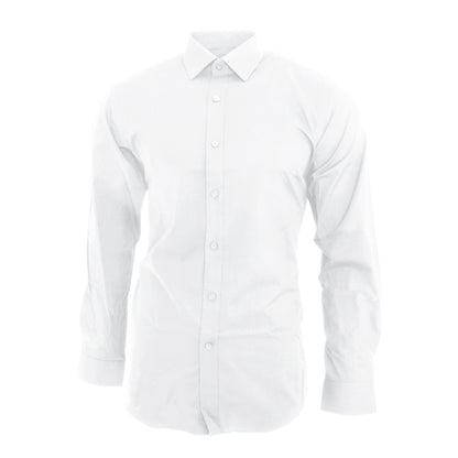 White - Front - Brook Taverner Mens Pisa Long Sleeve Slim Fit Shirt