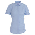Sky Blue - Front - Brook Taverner Womens-Ladies Soave Short Sleeve Poplin Shirt