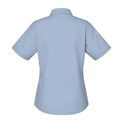 Sky Blue - Back - Brook Taverner Womens-Ladies Soave Short Sleeve Poplin Shirt