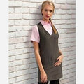 Dark Grey - Side - Premier Womens-Ladies Wrap Around Sleeveless Tunic Apron