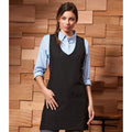 Black - Back - Premier Womens-Ladies Wrap Around Sleeveless Tunic Apron