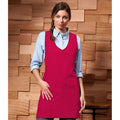 Hot Pink - Back - Premier Womens-Ladies Wrap Around Sleeveless Tunic Apron