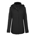 Black - Front - Kariban Womens-Ladies Hooded Parka Jacket