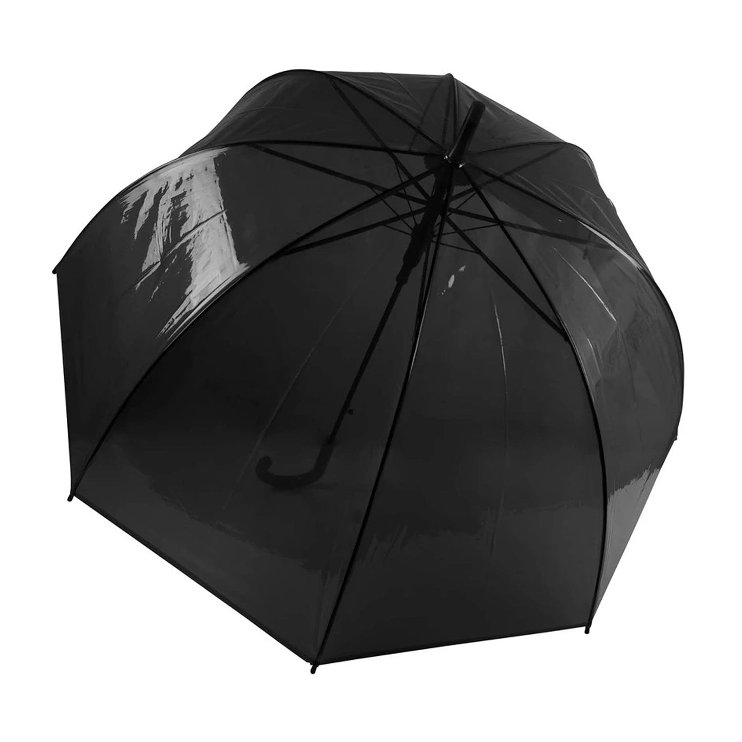 Black - Back - Kimood Automatic Opening Transparent Dome Umbrella