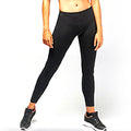 Black - Side - Proact Womens-Ladies Elasticated Athletic Leggings