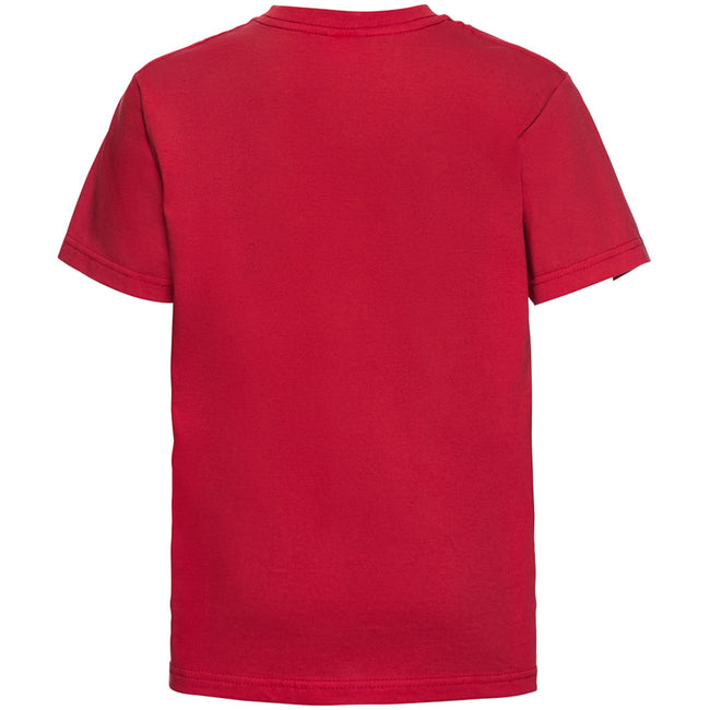 Classic Red - Back - Russell Childrens-Kids Slim Short Sleeve T-Shirt