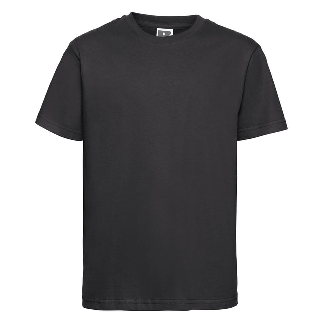 Black - Front - Russell Childrens-Kids Slim Short Sleeve T-Shirt