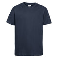 French Navy - Front - Russell Childrens-Kids Slim Short Sleeve T-Shirt