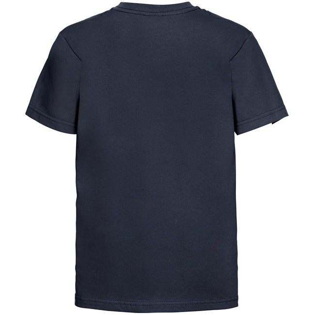 French Navy - Back - Russell Childrens-Kids Slim Short Sleeve T-Shirt