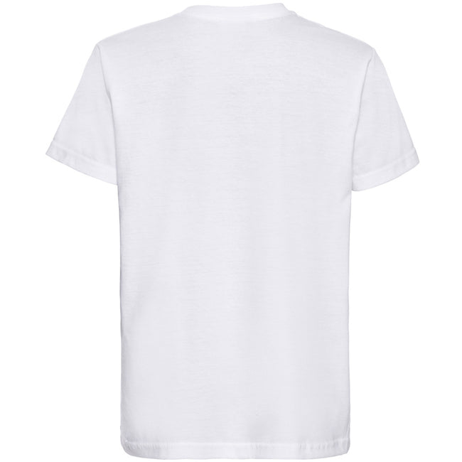 White - Back - Russell Childrens-Kids Slim Short Sleeve T-Shirt