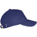 French Navy-White - Front - SOLS Unisex Long Beach Cap