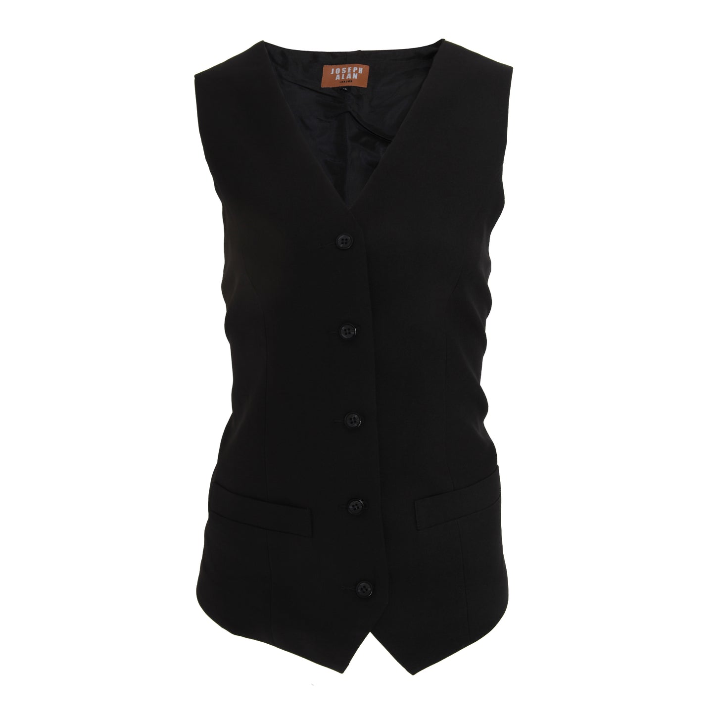 Black - Front - Jospeh Alan Womens-Ladies Long Length Waistcoat