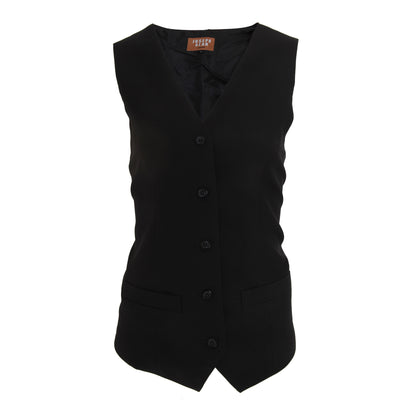 Black - Front - Jospeh Alan Womens-Ladies Long Length Waistcoat
