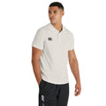 Cream - Side - Canterbury Mens Short Sleeve Cricket Shirt