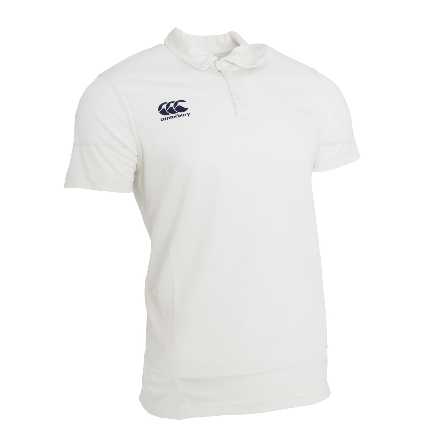 Cream - Front - Canterbury Mens Short Sleeve Cricket Shirt
