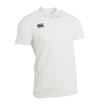 Cream - Front - Canterbury Mens Short Sleeve Cricket Shirt