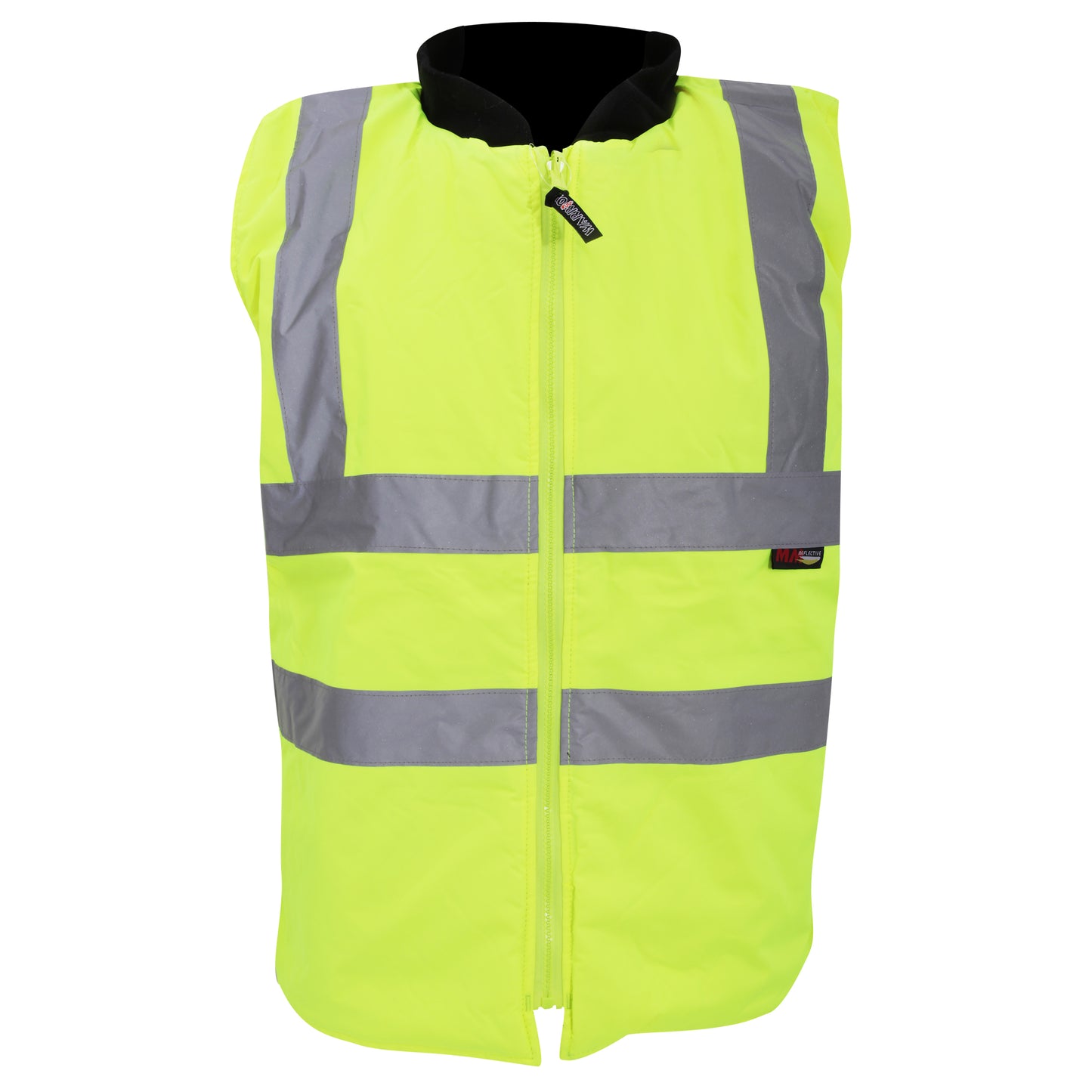 Fluorescent Yellow - Front - Warrior Mens Phoenix High Visibility Safety Bodywarmer Jacket