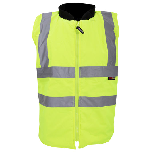 Fluorescent Yellow - Front - Warrior Mens Phoenix High Visibility Safety Bodywarmer Jacket
