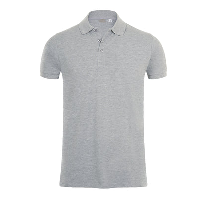 Grey Marl - Front - SOLS Mens Phoenix Short Sleeve Pique Polo Shirt