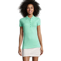 Mint - Back - SOLS Womens-Ladies Phoenix Short Sleeve Pique Polo Shirt