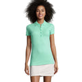 Mint - Back - SOLS Womens-Ladies Phoenix Short Sleeve Pique Polo Shirt