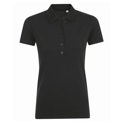 Black - Front - SOLS Womens-Ladies Phoenix Short Sleeve Pique Polo Shirt