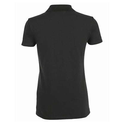 Black - Back - SOLS Womens-Ladies Phoenix Short Sleeve Pique Polo Shirt